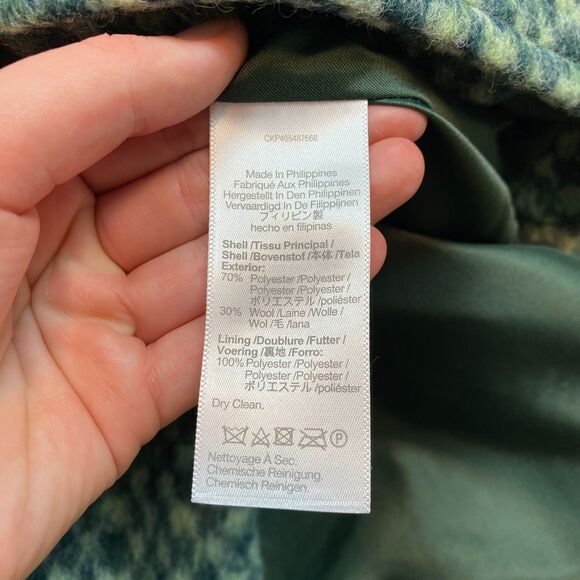 Madewell Belrose‎ Shirt-Jacket in Jacquard Check Women's L Color Palm - Picture 10 of 10